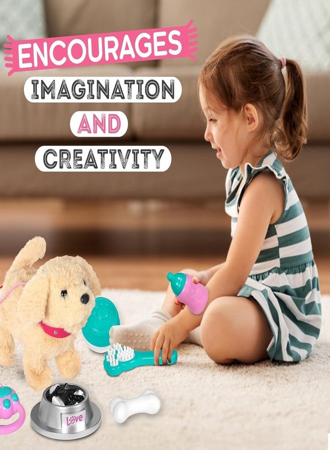fash n kolor Electronic Plush Puppy Dog Walking Barking Toy Puppy with Remote Control Leash, Interactive Plush That Walks, Wags Tail, and Barks, Soft Pretend Pet for Kids Ages 3 4 5 6+ Girls & Boys - Image 2